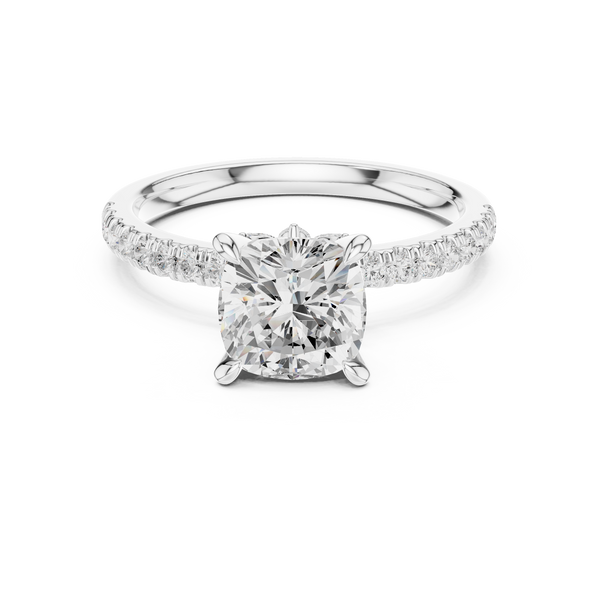 Cushion Diamond Solitaire & Marquise Accents