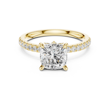 Cushion Diamond Solitaire & Marquise Accents