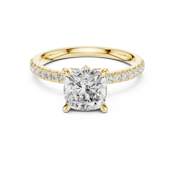 Cushion Diamond Solitaire & Marquise Accents