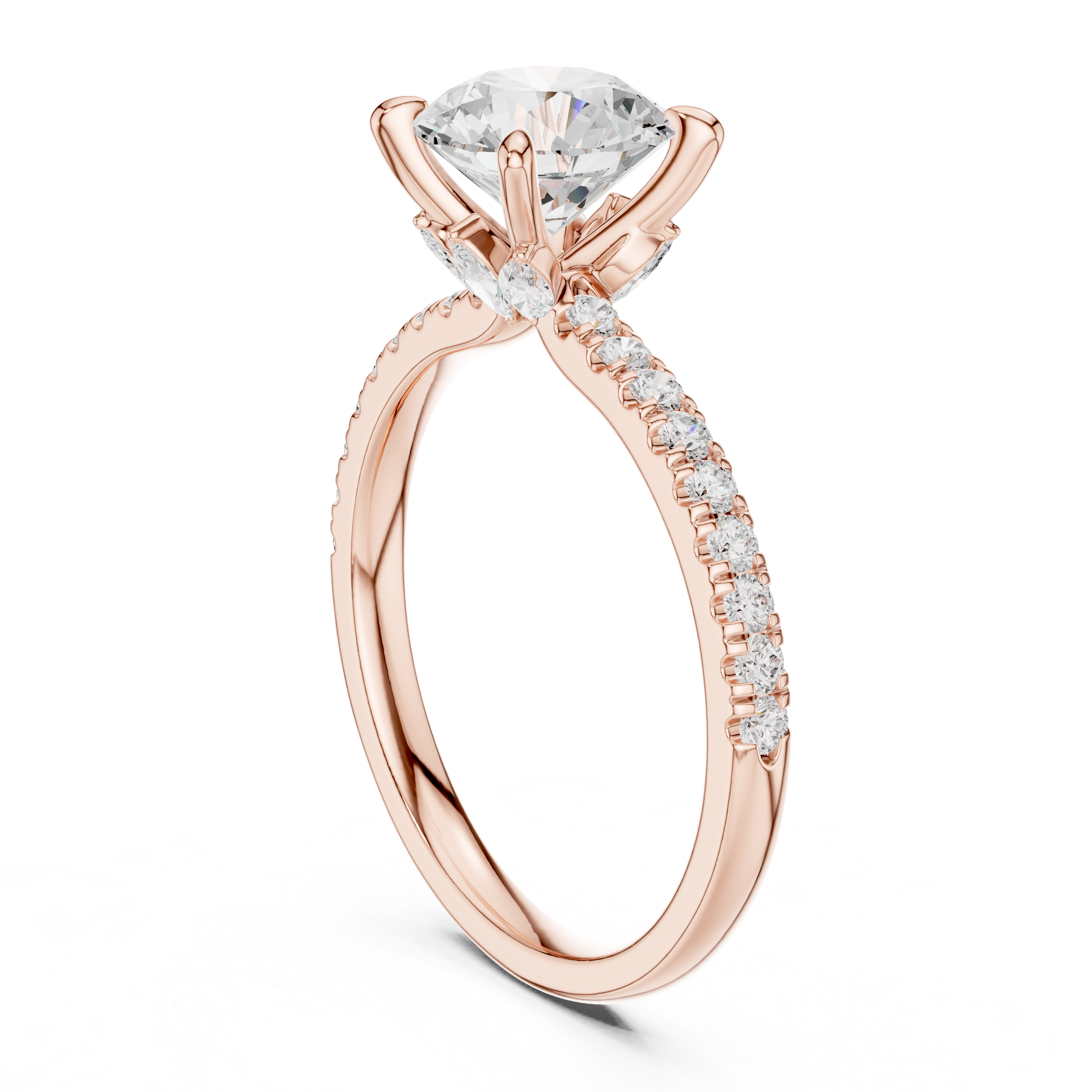 1.3 ct Round & Marquise Diamond Lab Grown Diamond Ring