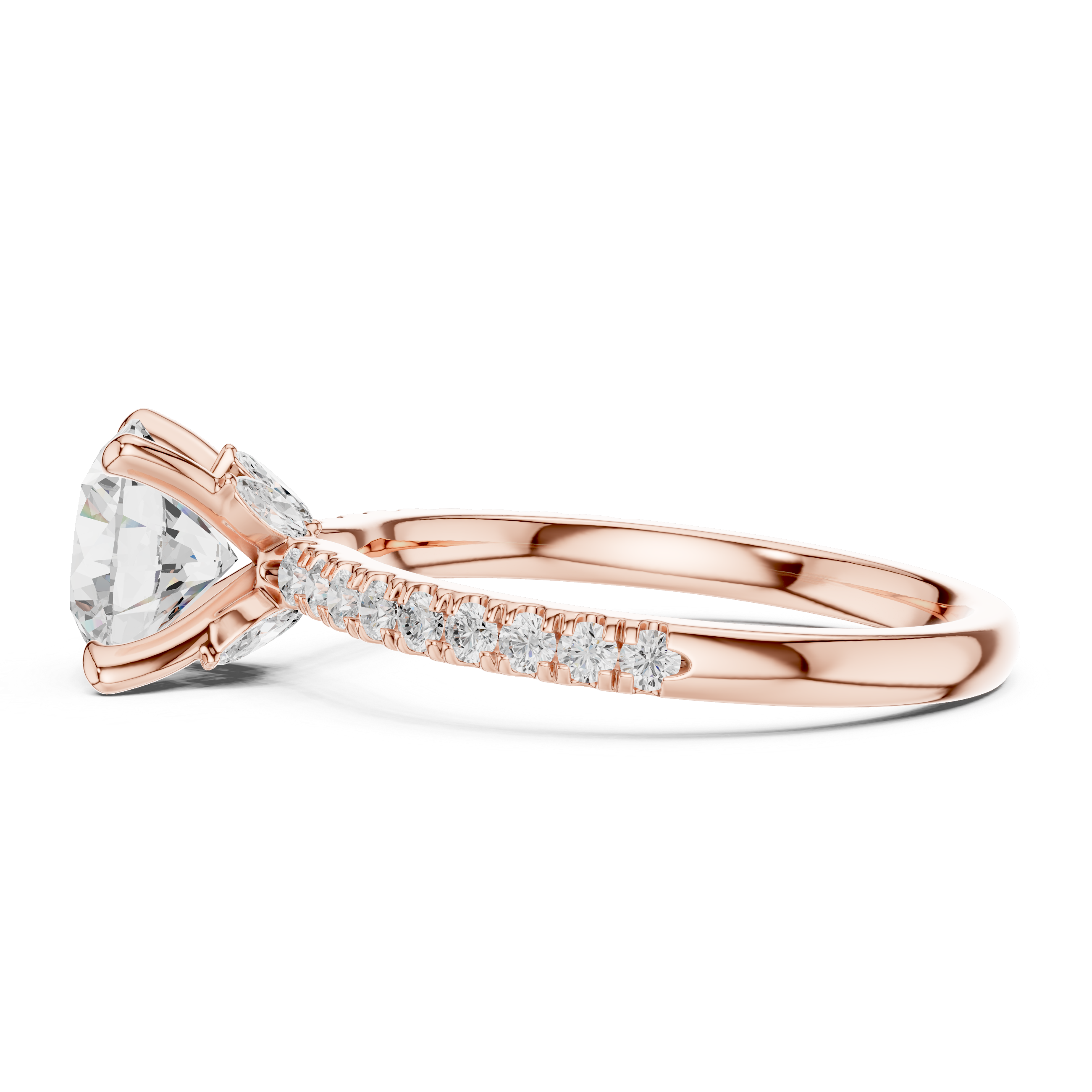 1.3 ct Round & Marquise Diamond Lab Grown Diamond Ring