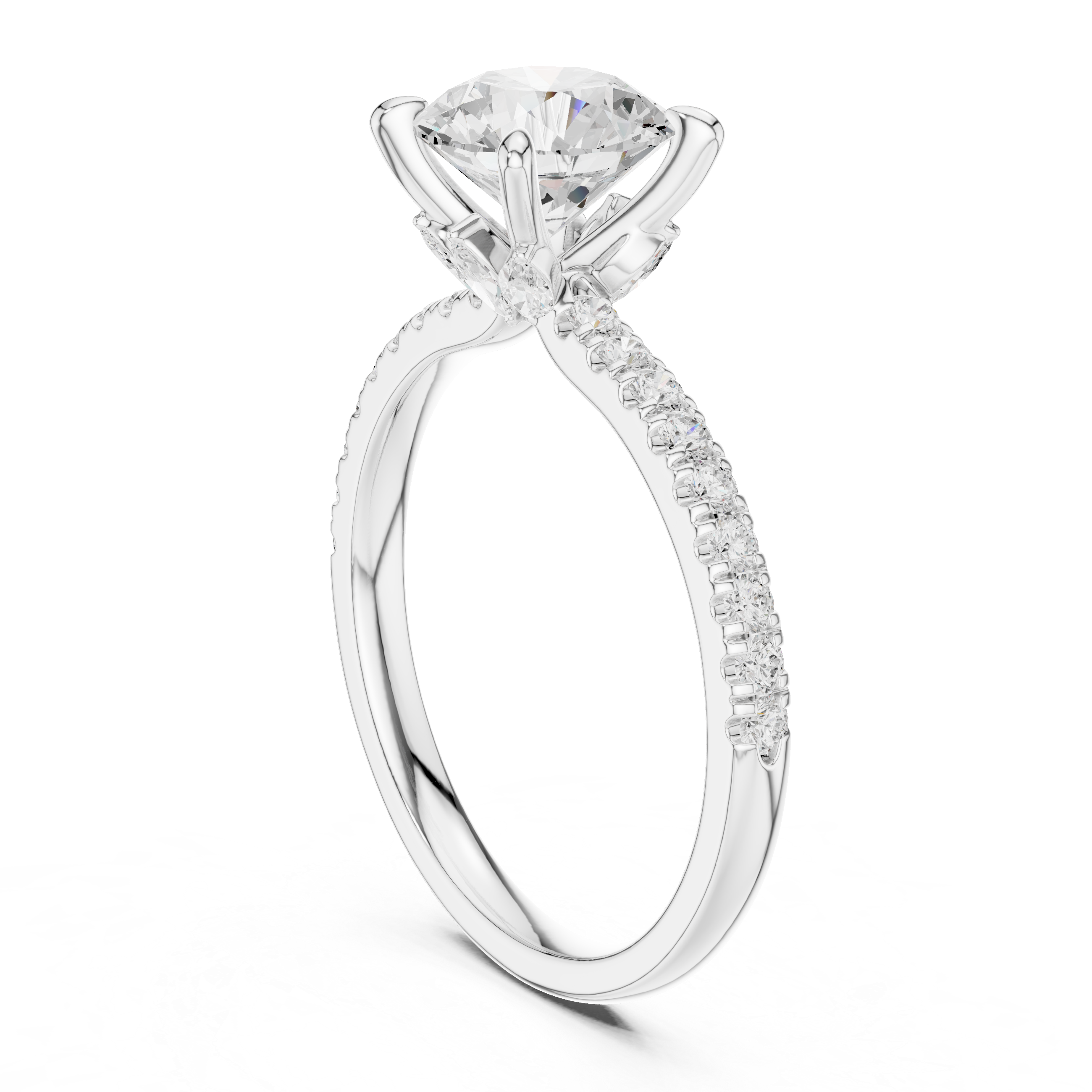 1.3 ct Round & Marquise Diamond Lab Grown Diamond Ring