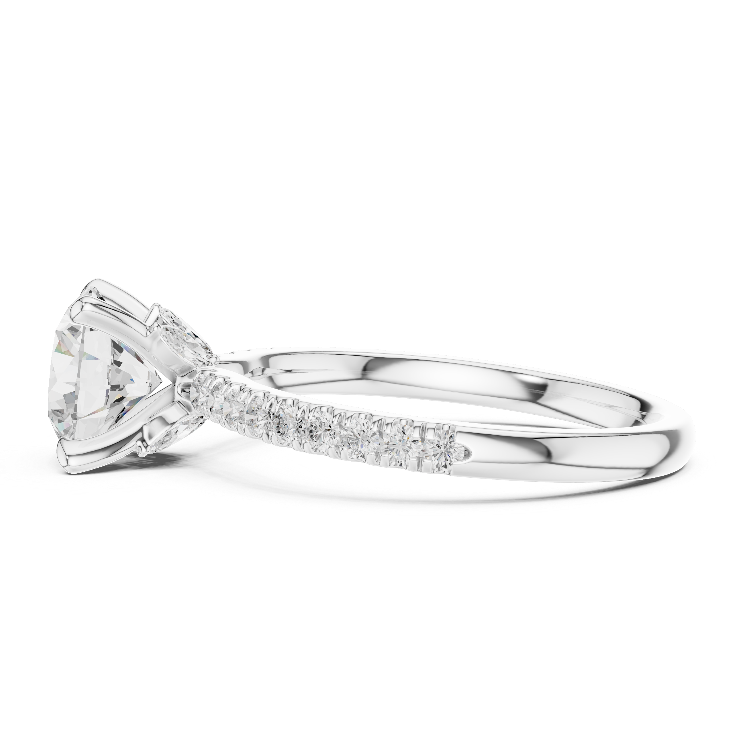 1.3 ct Round & Marquise Diamond Lab Grown Diamond Ring