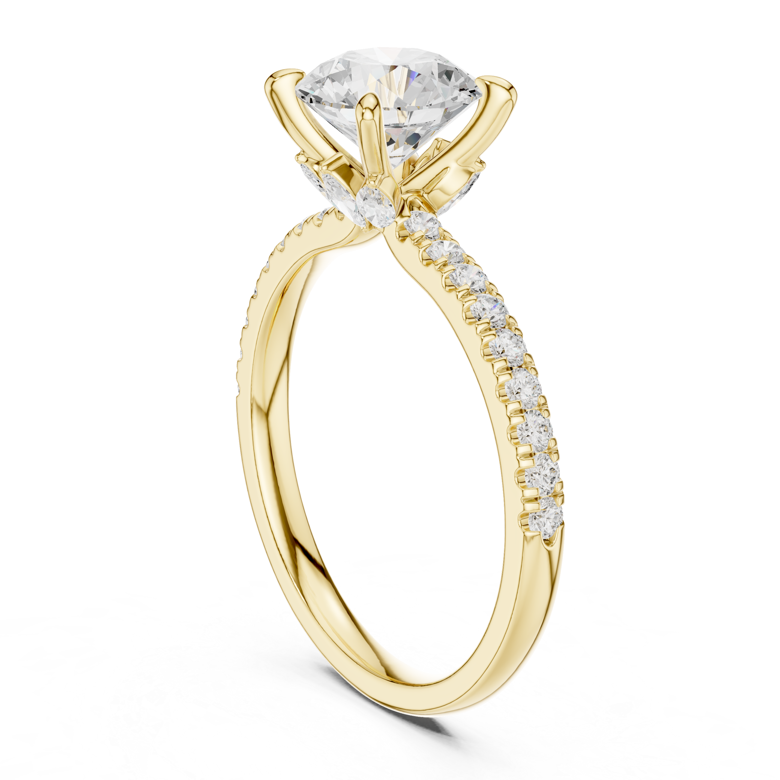 1.3 ct Round & Marquise Diamond Lab Grown Diamond Ring