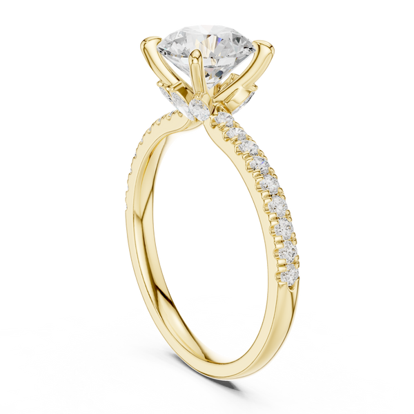 1.3 ct Round & Marquise Diamond Lab Grown Diamond Ring