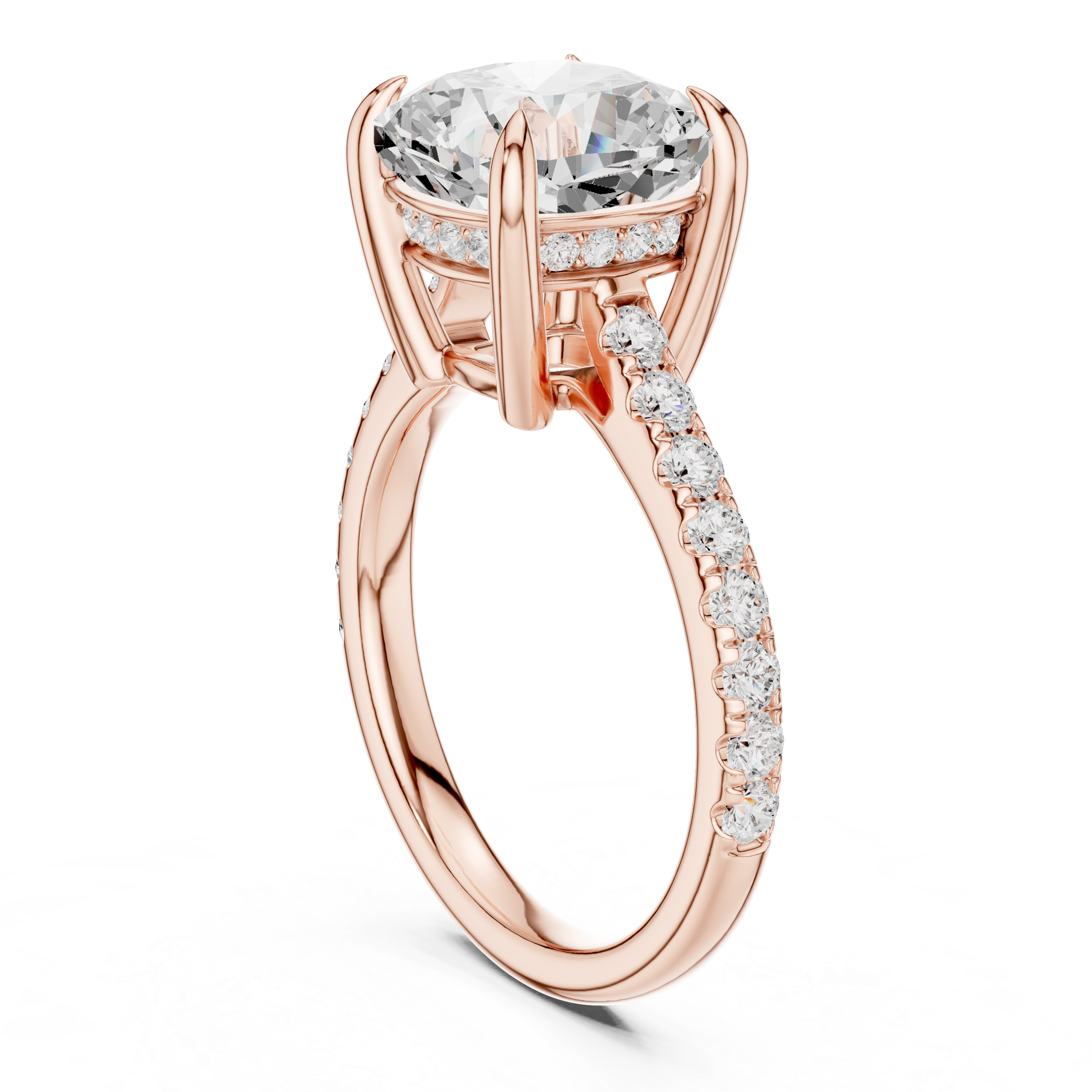 Cushion And Round Brilliance Lab Grown Diamond Ring
