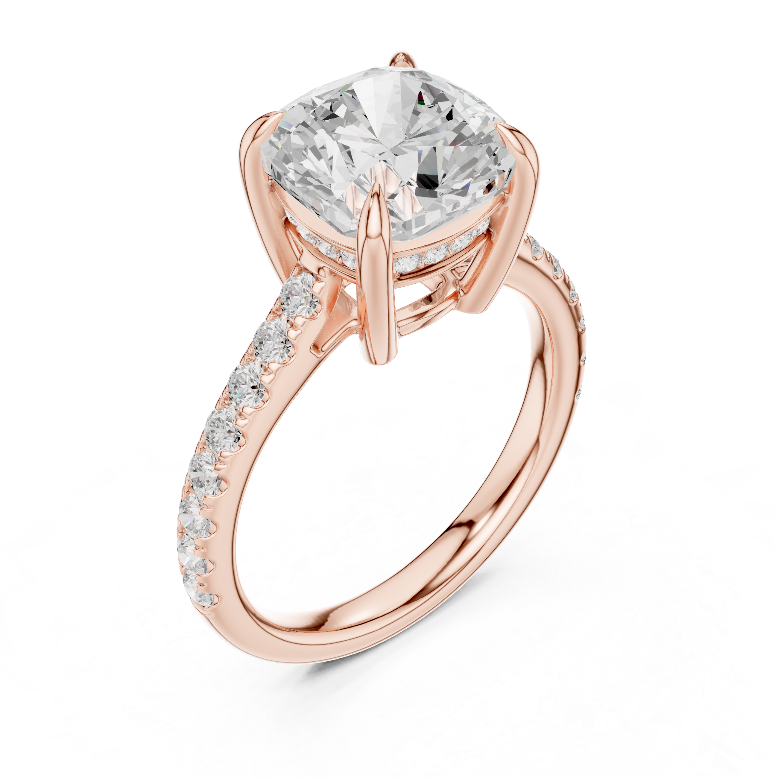 Cushion And Round Brilliance Lab Grown Diamond Ring