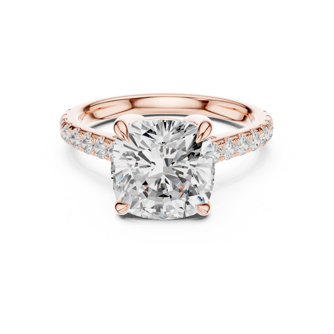 Cushion And Round Brilliance Lab Grown Diamond Ring