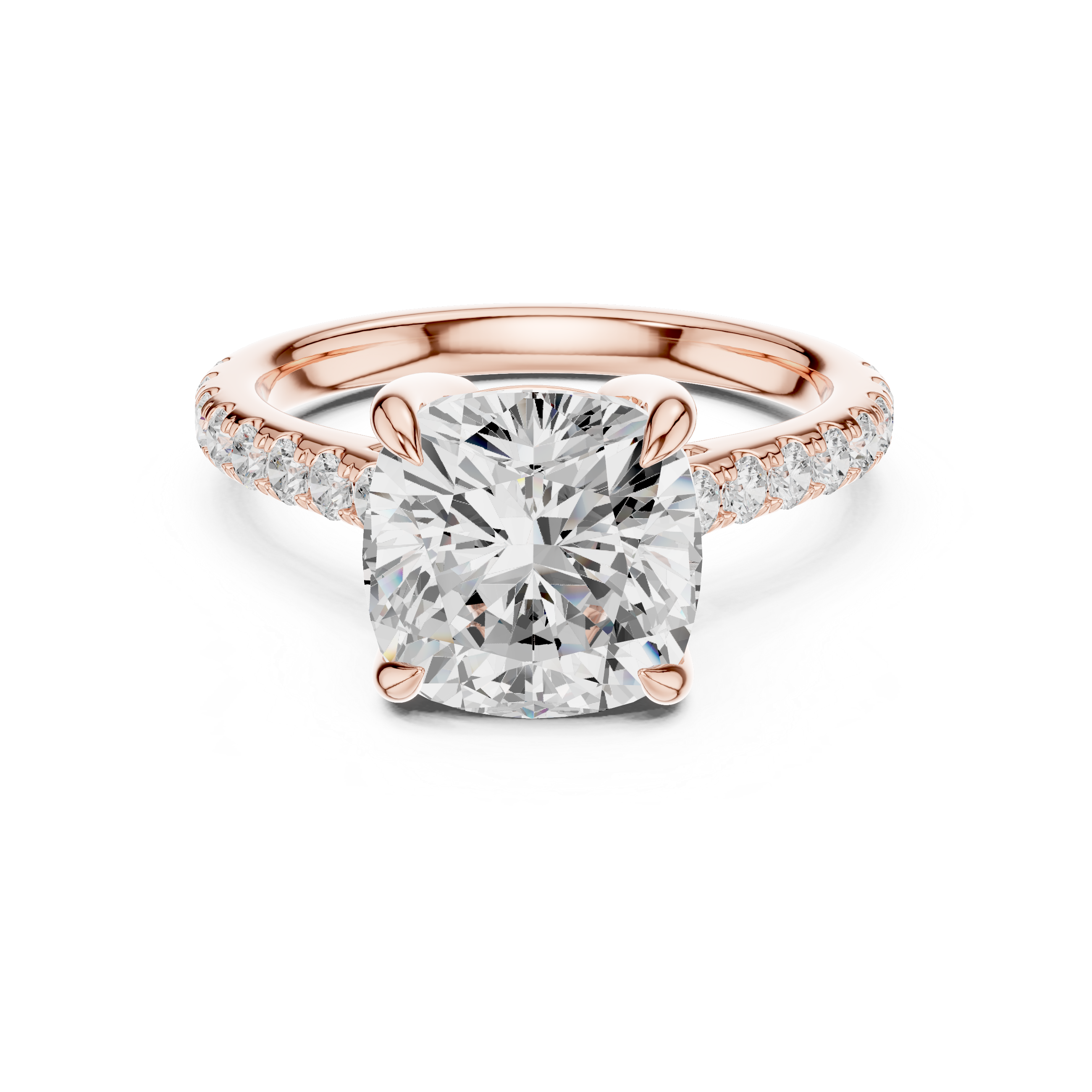 Cushion And Round Brilliance Lab Grown Diamond Ring
