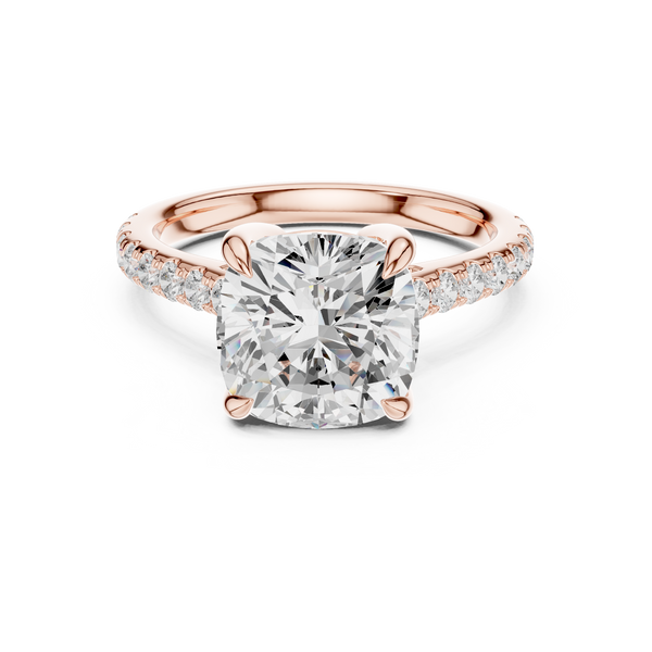 Cushion And Round Brilliance Lab Grown Diamond Ring