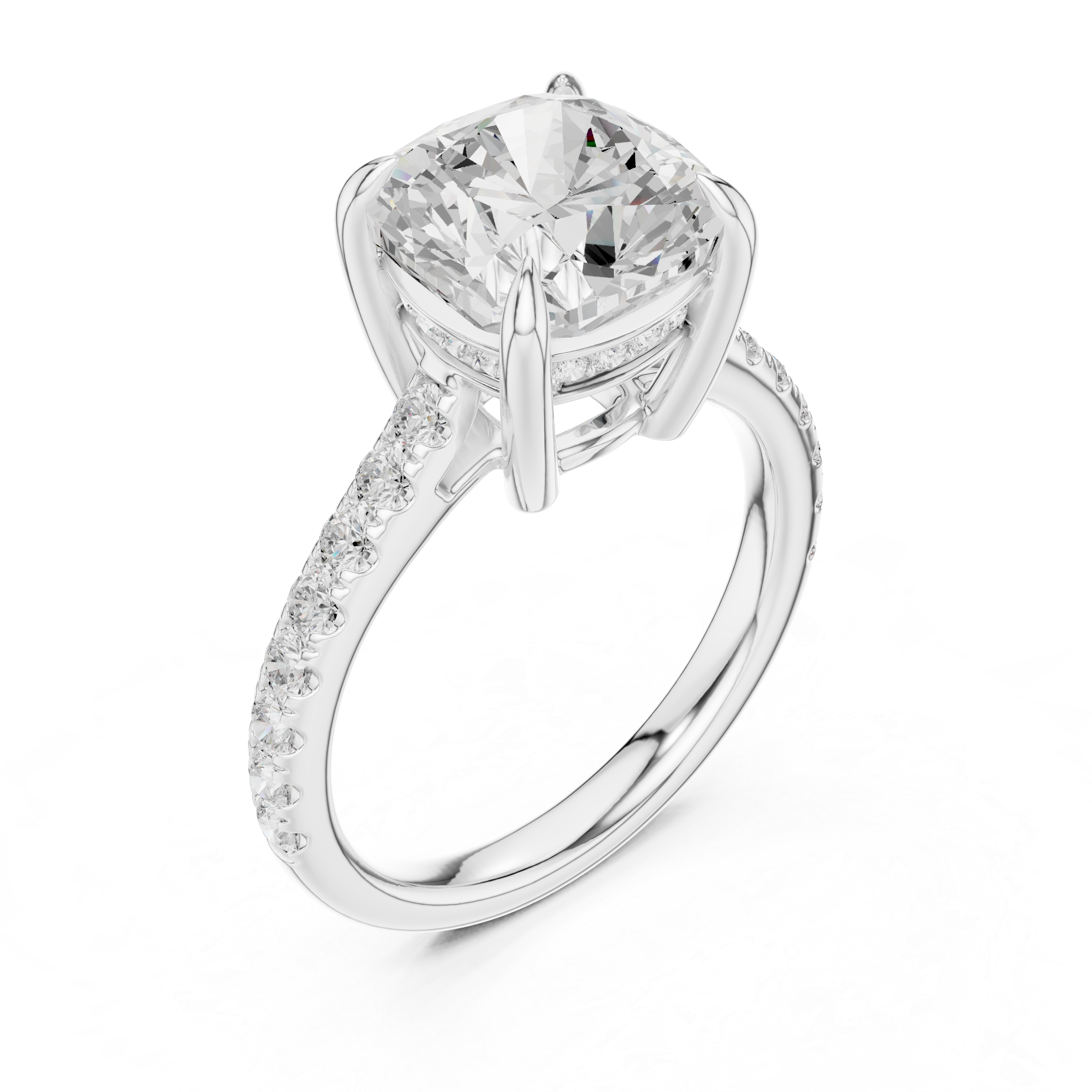 Cushion And Round Brilliance Lab Grown Diamond Ring