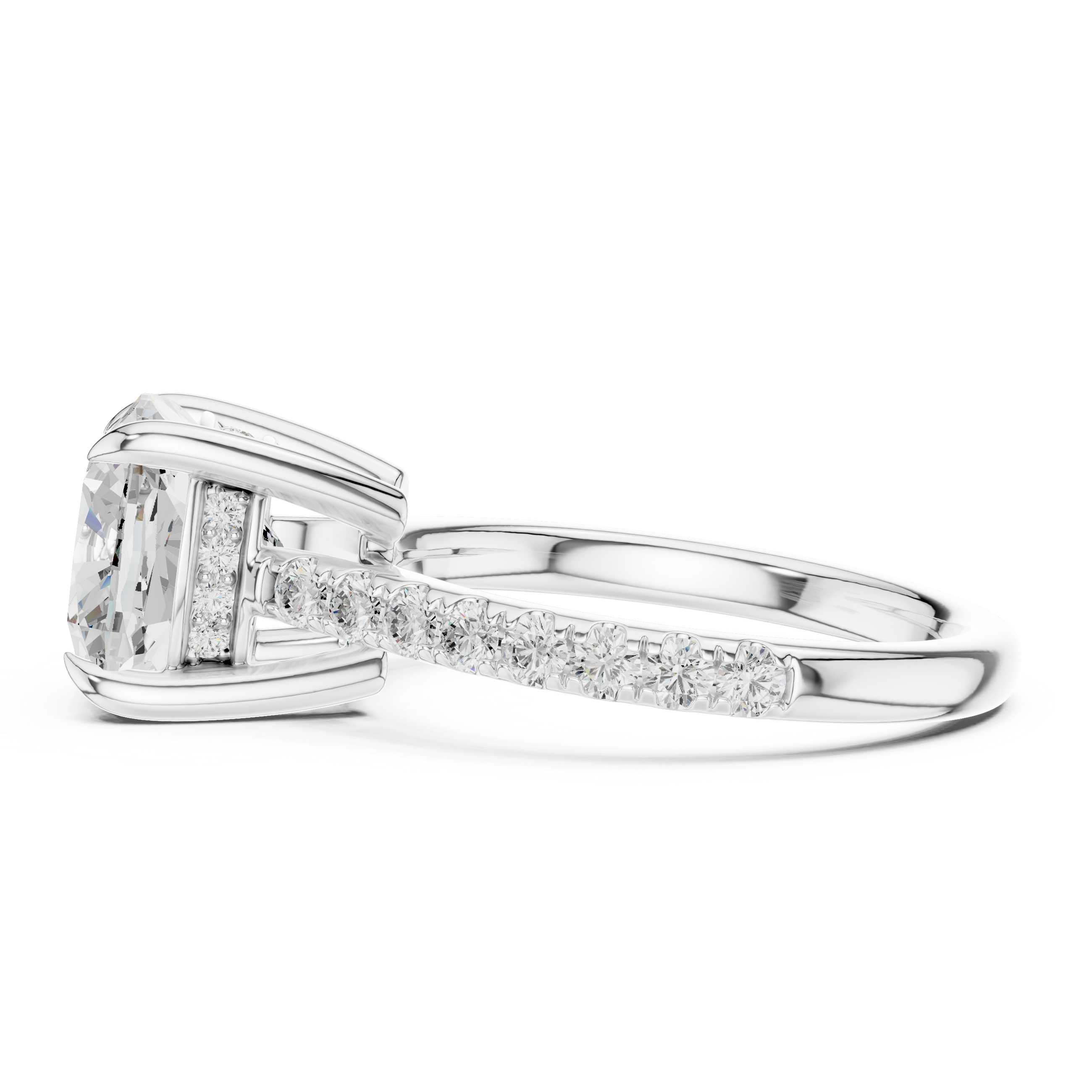 Cushion And Round Brilliance Lab Grown Diamond Ring