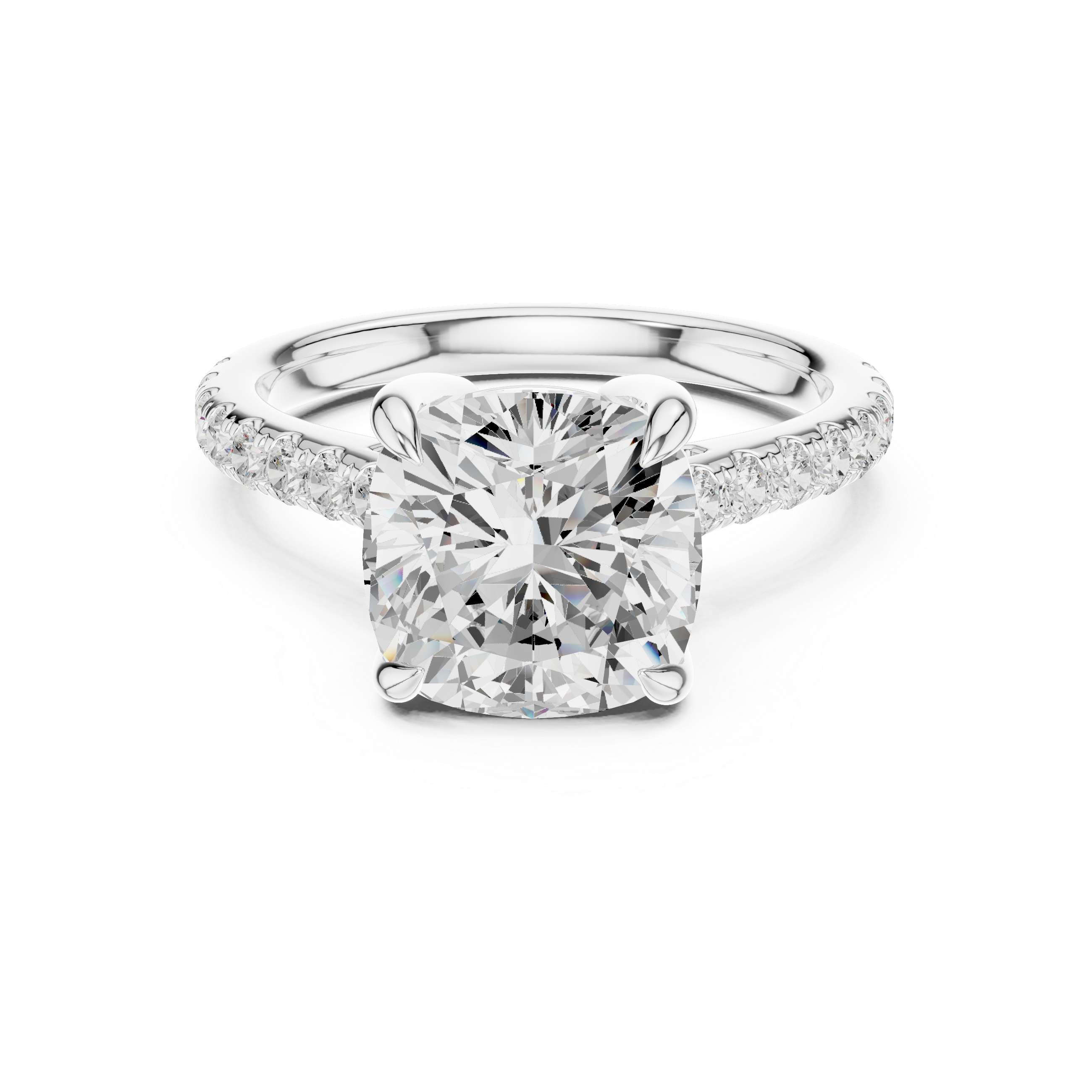 Cushion And Round Brilliance Lab Grown Diamond Ring