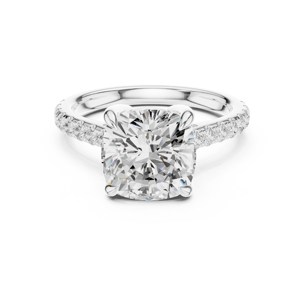 Cushion And Round Brilliance Lab Grown Diamond Ring