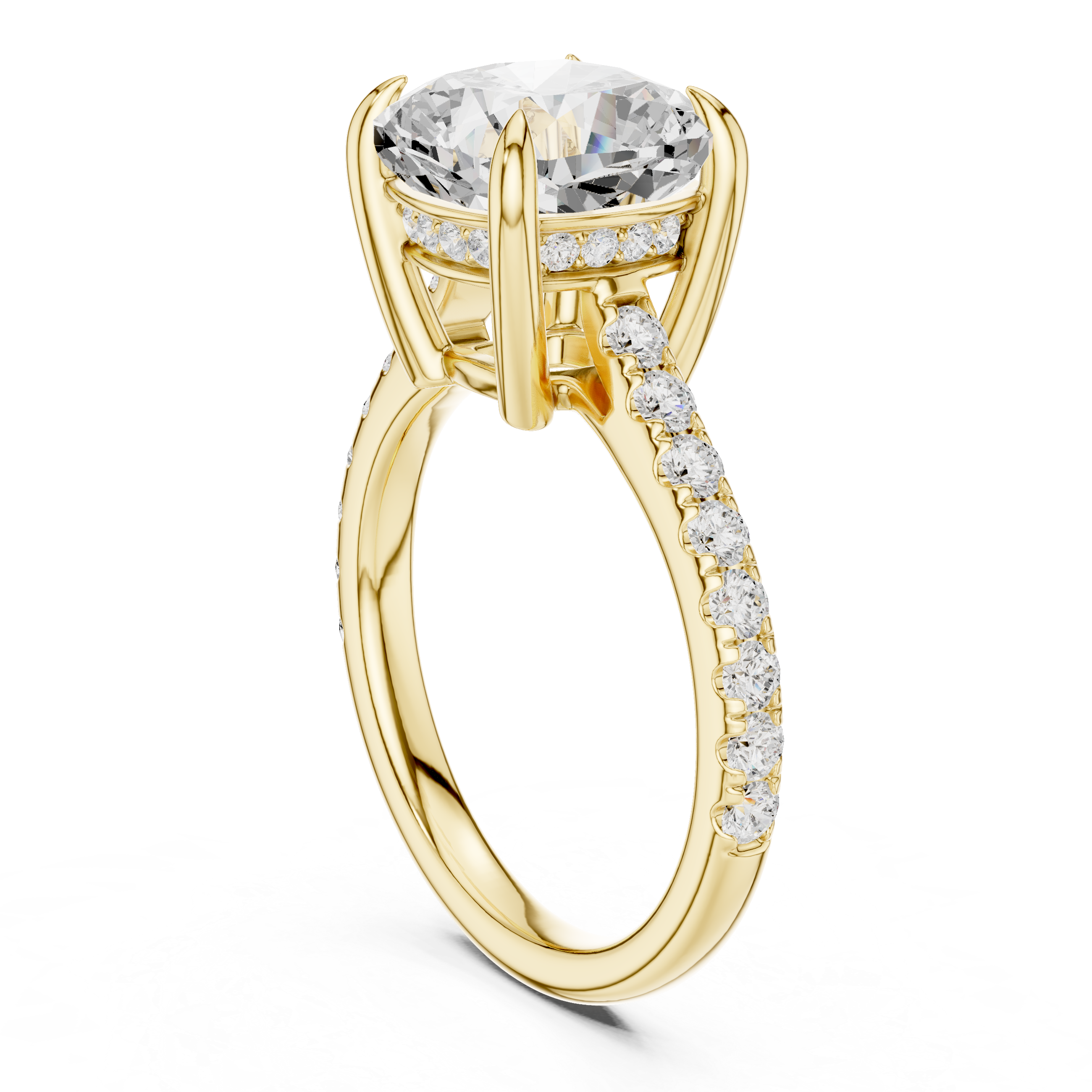 Cushion And Round Brilliance Lab Grown Diamond Ring
