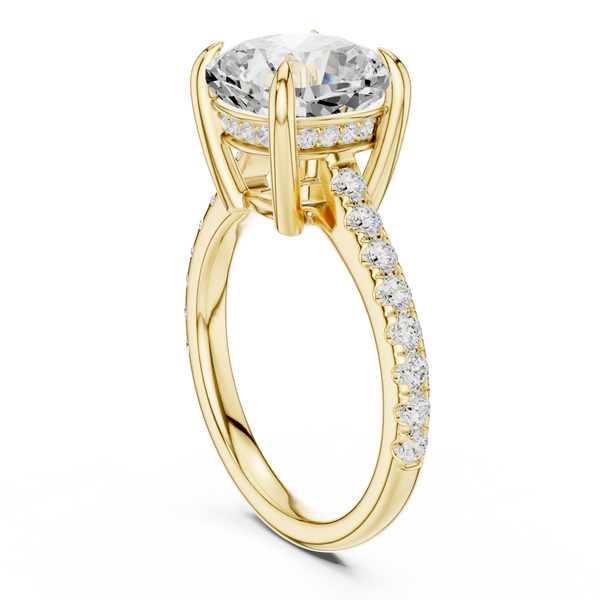 Cushion And Round Brilliance Lab Grown Diamond Ring