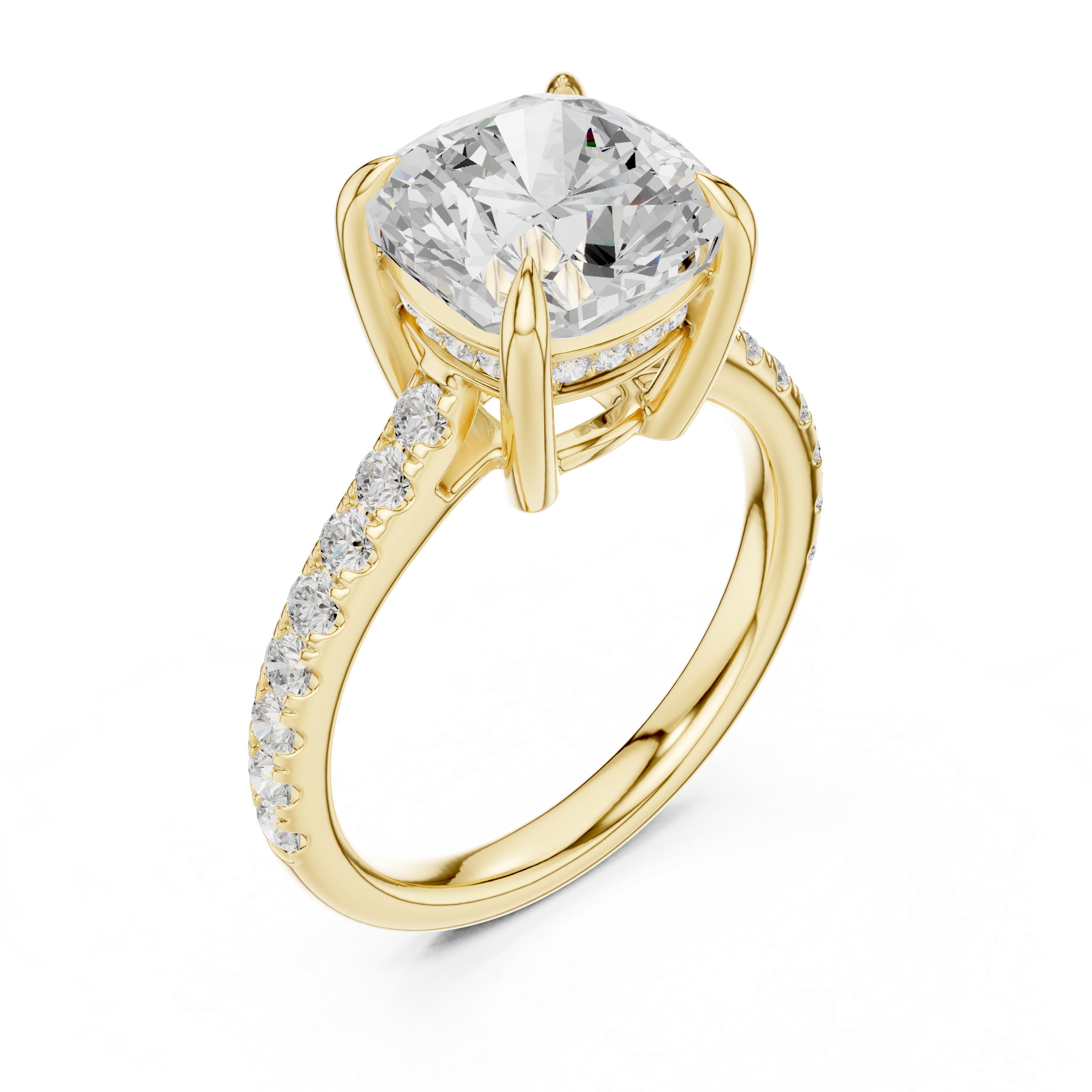Cushion And Round Brilliance Lab Grown Diamond Ring