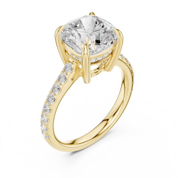 Cushion And Round Brilliance Lab Grown Diamond Ring