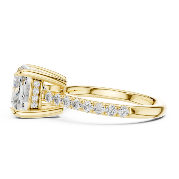 Cushion And Round Brilliance Lab Grown Diamond Ring