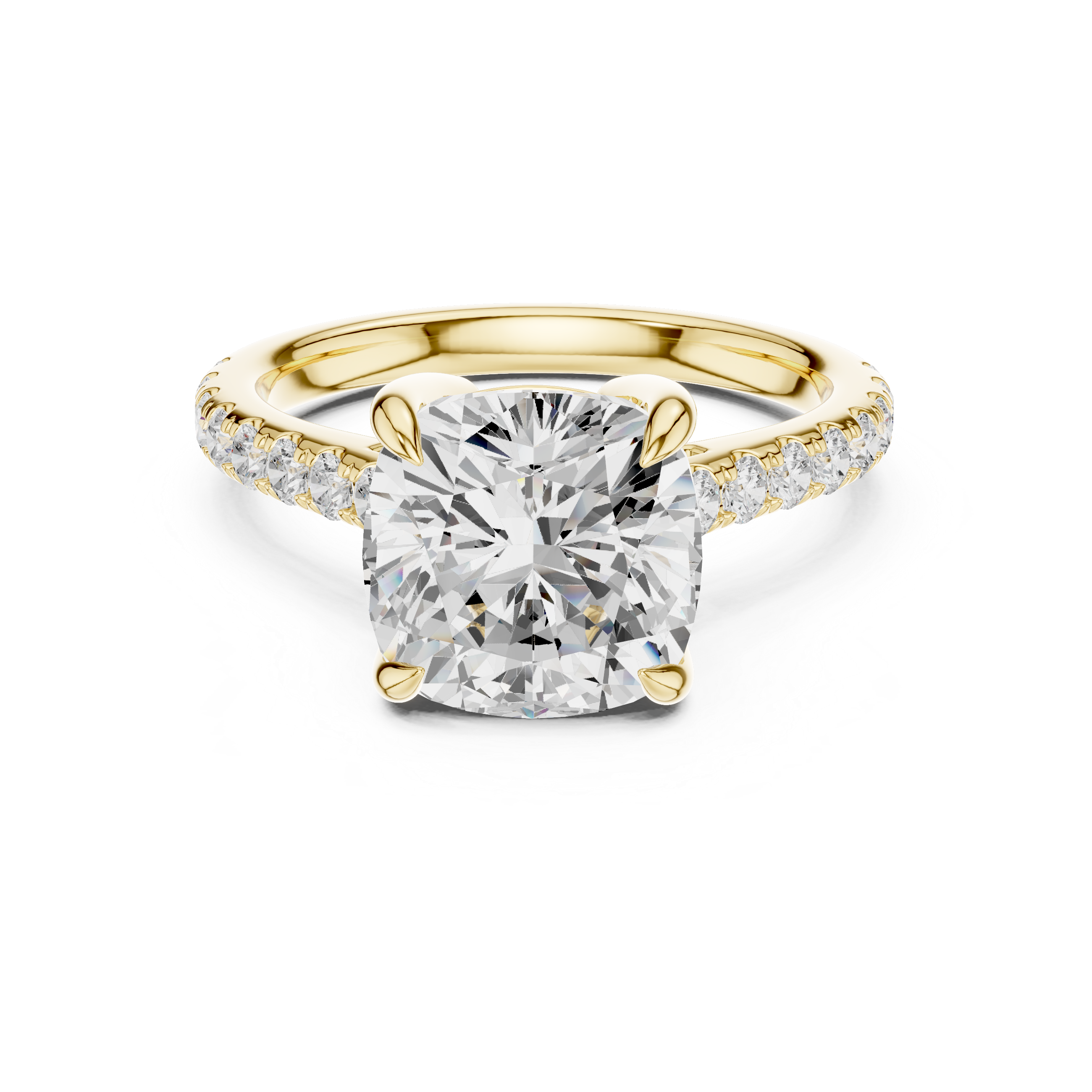 Cushion And Round Brilliance Lab Grown Diamond Ring
