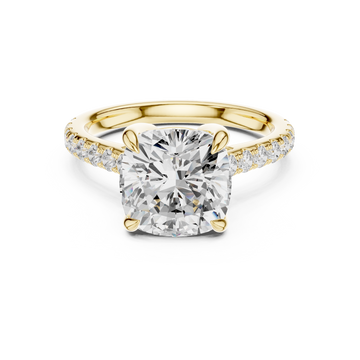 Cushion And Round Brilliance Lab Grown Diamond Ring