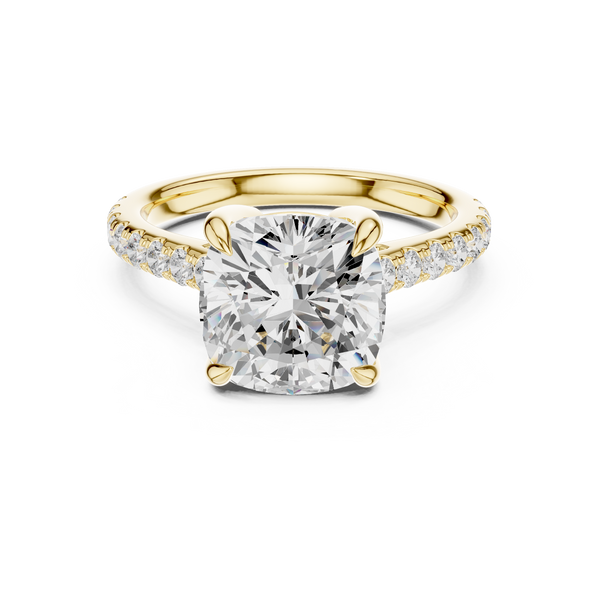 Cushion And Round Brilliance Lab Grown Diamond Ring