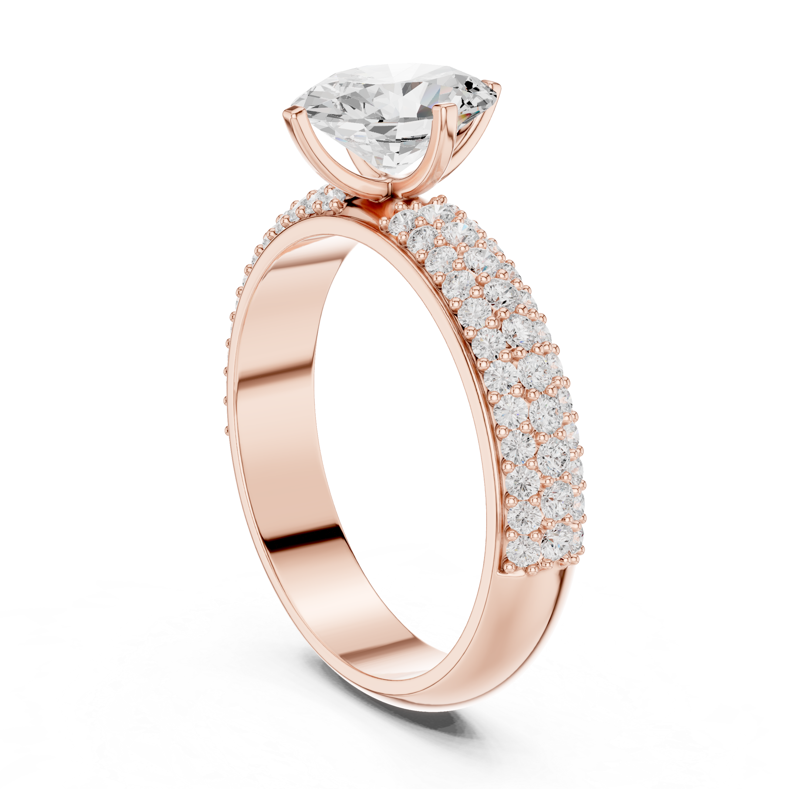 Exquisite 1 ct Oval & Round Diamond Lab Grown Diamond Ring