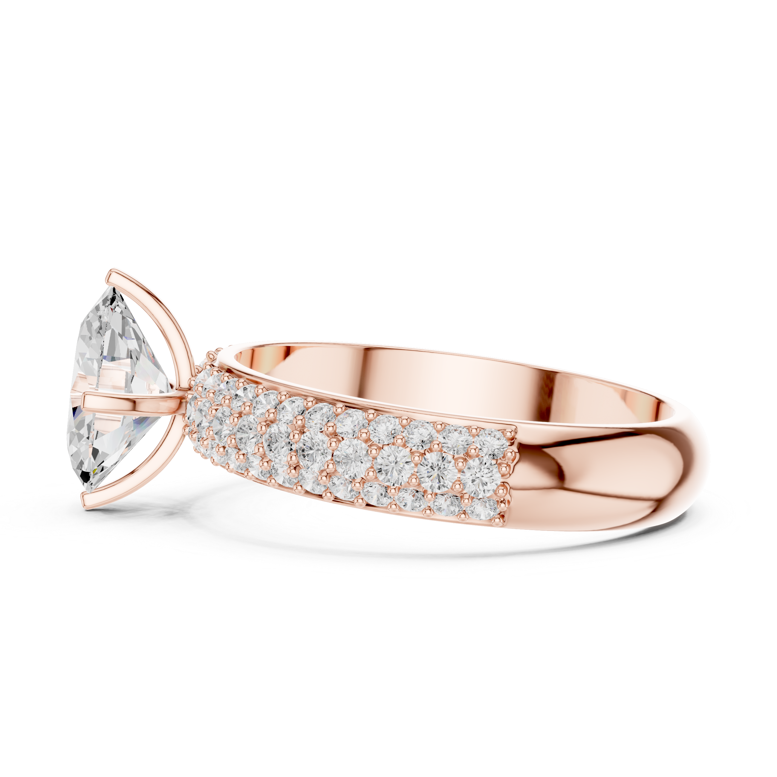 Exquisite 1 ct Oval & Round Diamond Lab Grown Diamond Ring