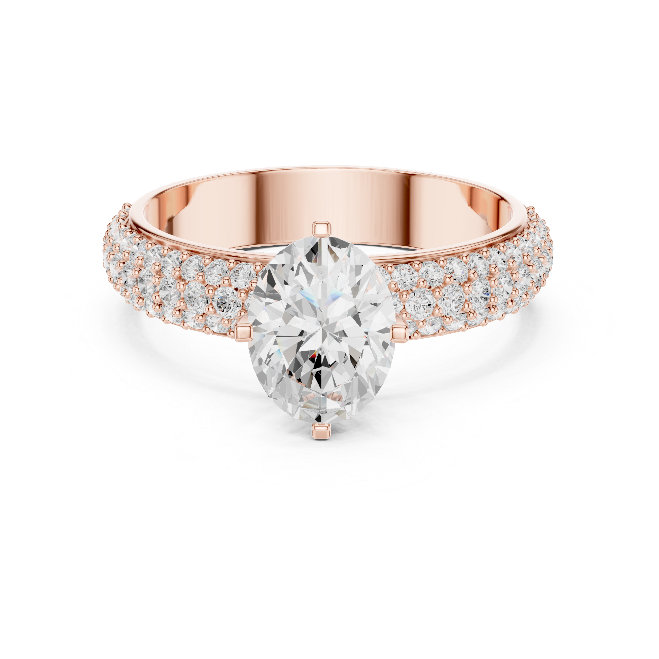 Exquisite 1 ct Oval & Round Diamond Lab Grown Diamond Ring