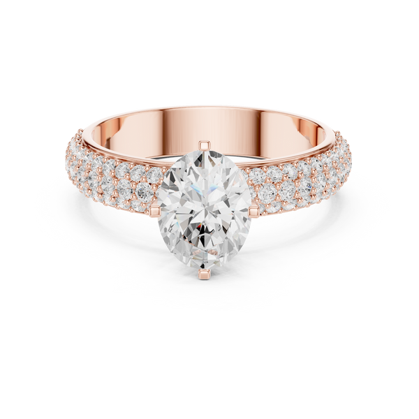 Exquisite 1 ct Oval & Round Diamond Lab Grown Diamond Ring