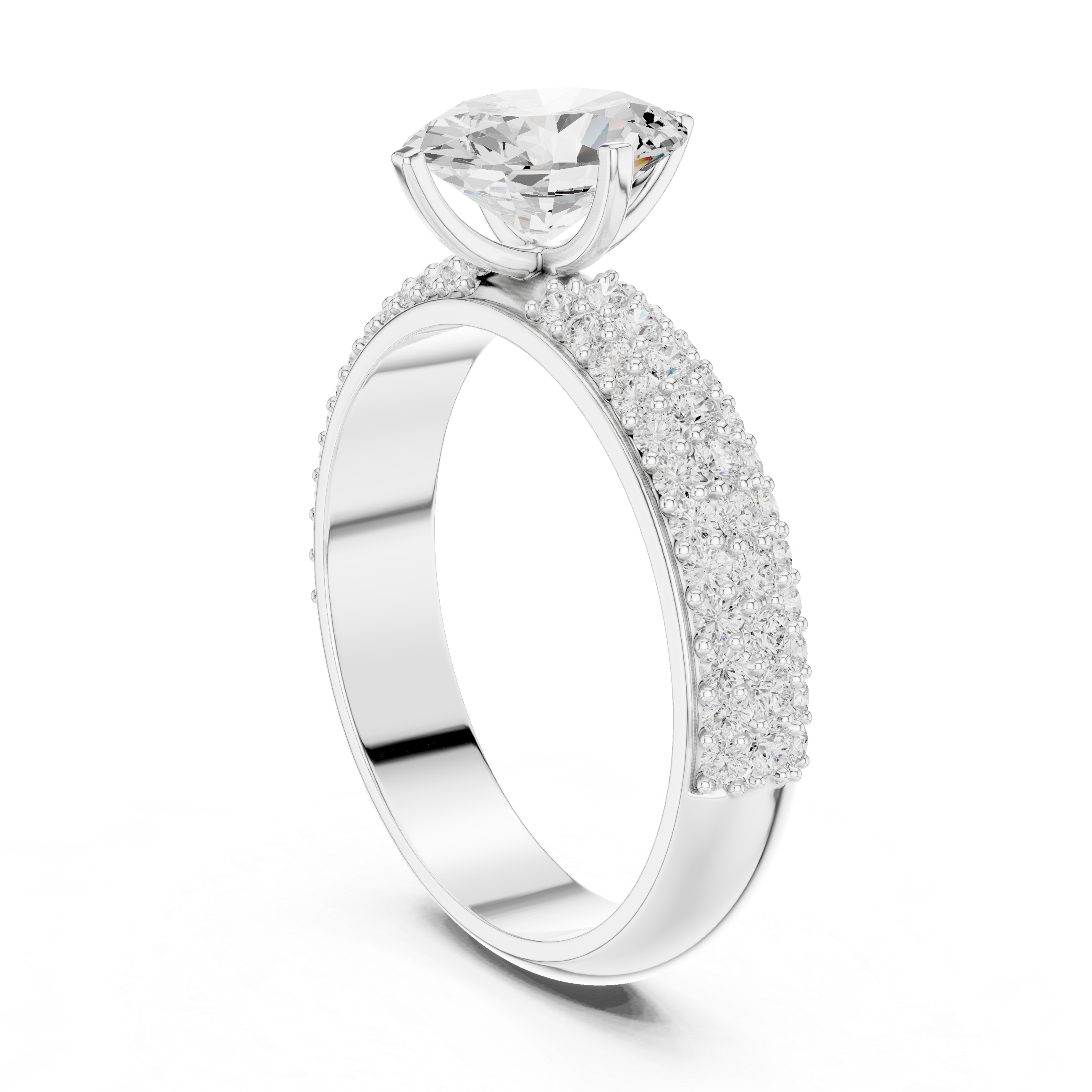 Exquisite 1 ct Oval & Round Diamond Lab Grown Diamond Ring
