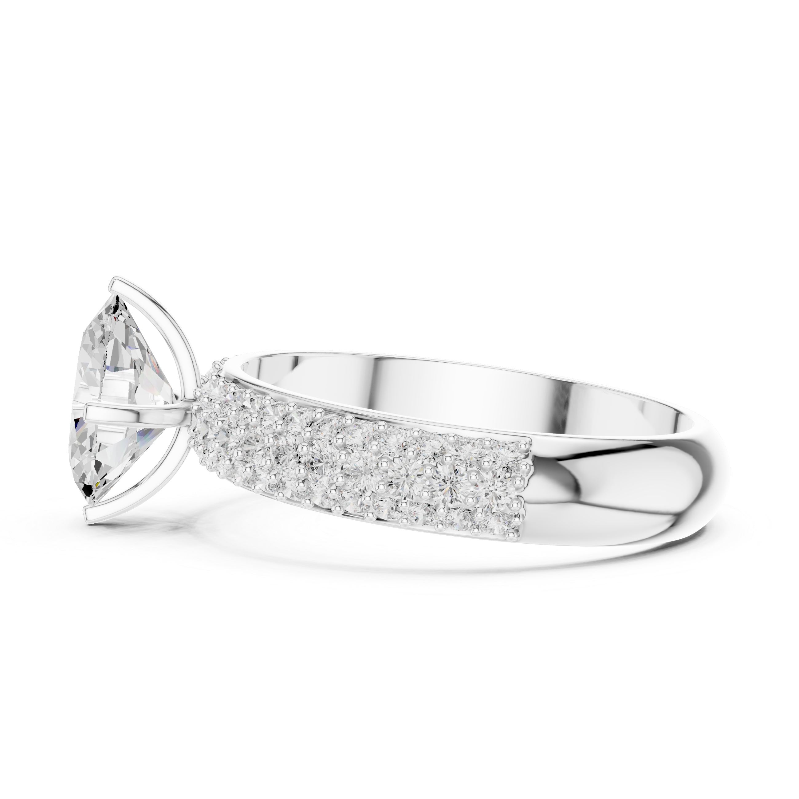Exquisite 1 ct Oval & Round Diamond Lab Grown Diamond Ring