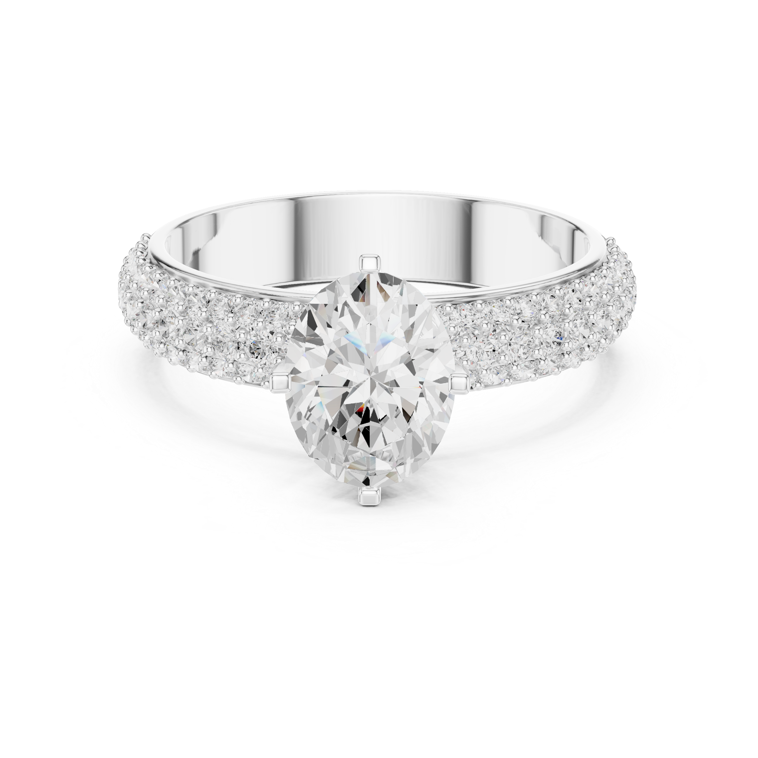 Exquisite 1 ct Oval & Round Diamond Lab Grown Diamond Ring