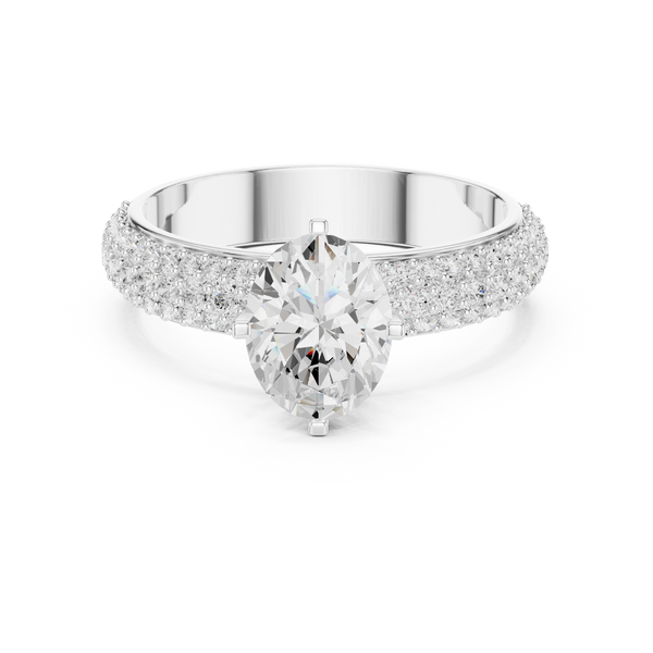 Exquisite 1 ct Oval & Round Diamond Lab Grown Diamond Ring