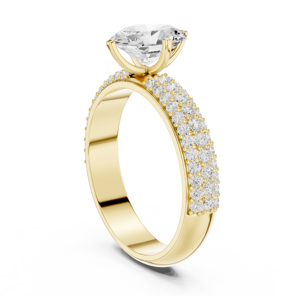 Exquisite 1 ct Oval & Round Diamond Lab Grown Diamond Ring