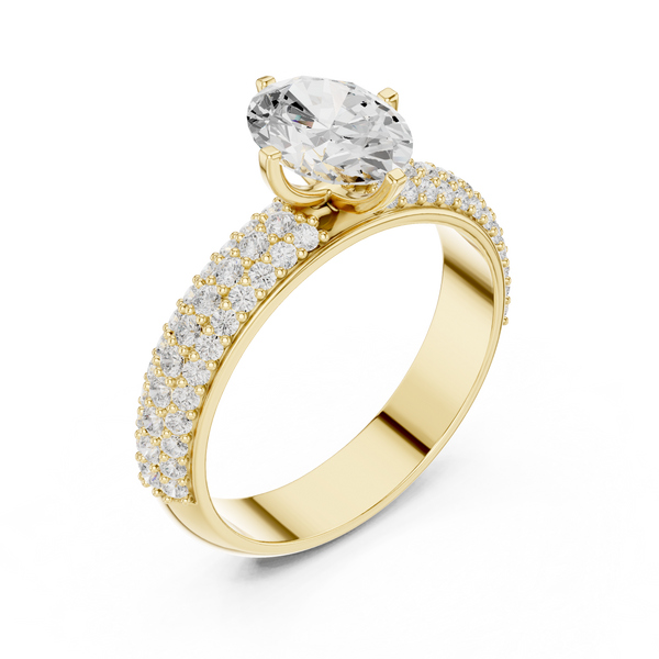 Exquisite 1 ct Oval & Round Diamond Lab Grown Diamond Ring