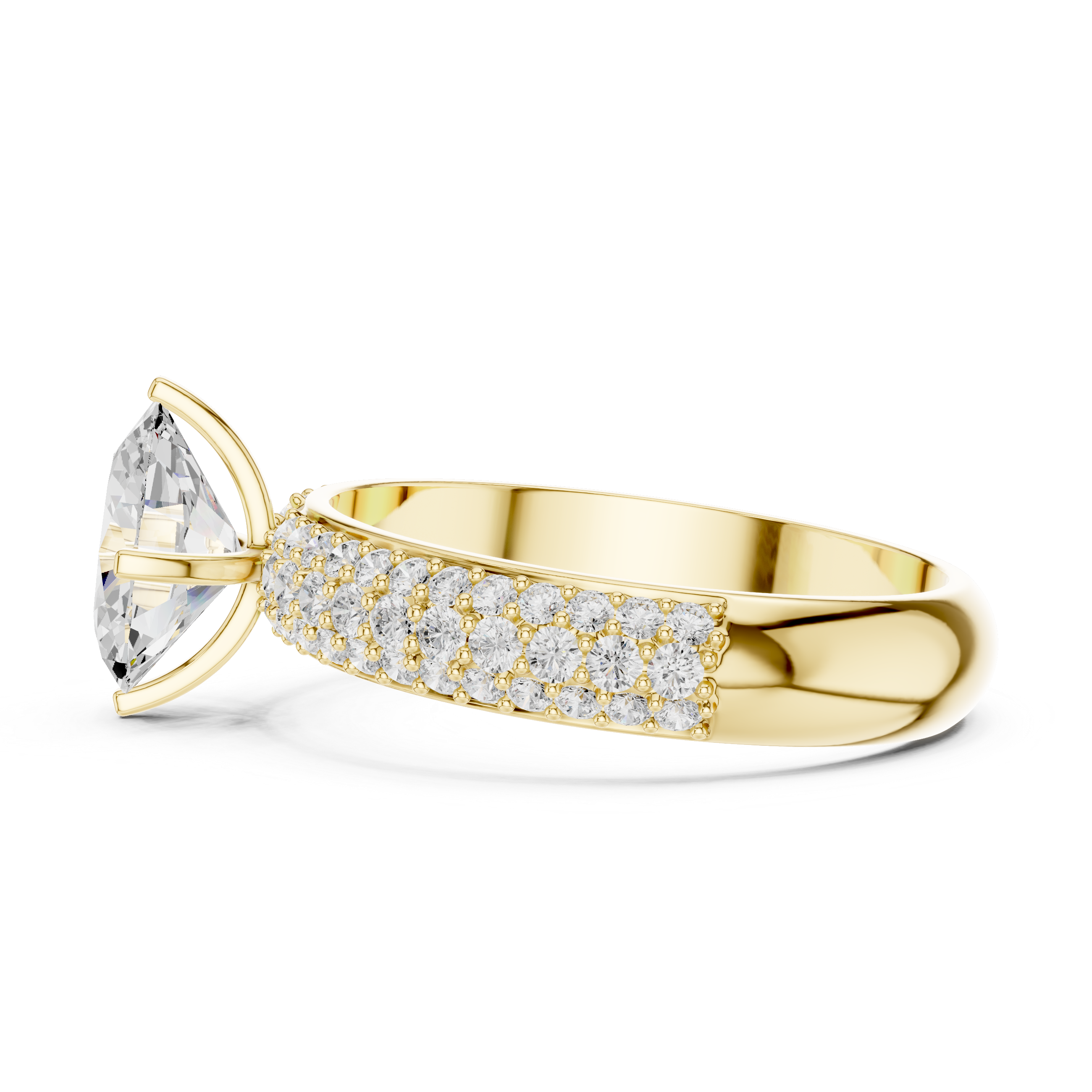Exquisite 1 ct Oval & Round Diamond Lab Grown Diamond Ring