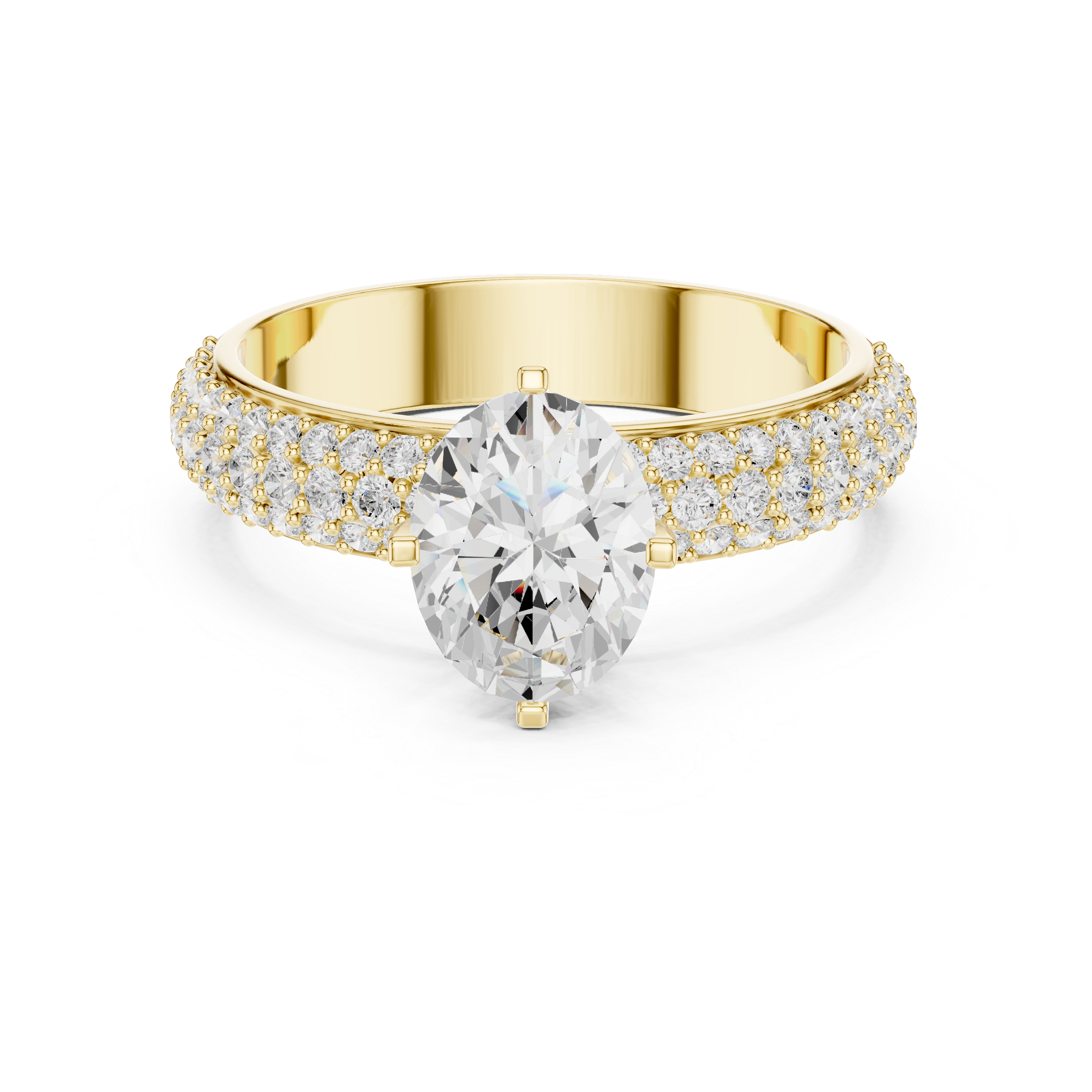 Exquisite 1 ct Oval & Round Diamond Lab Grown Diamond Ring