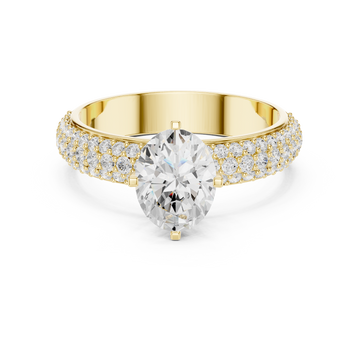Exquisite 1 ct Oval & Round Diamond Lab Grown Diamond Ring