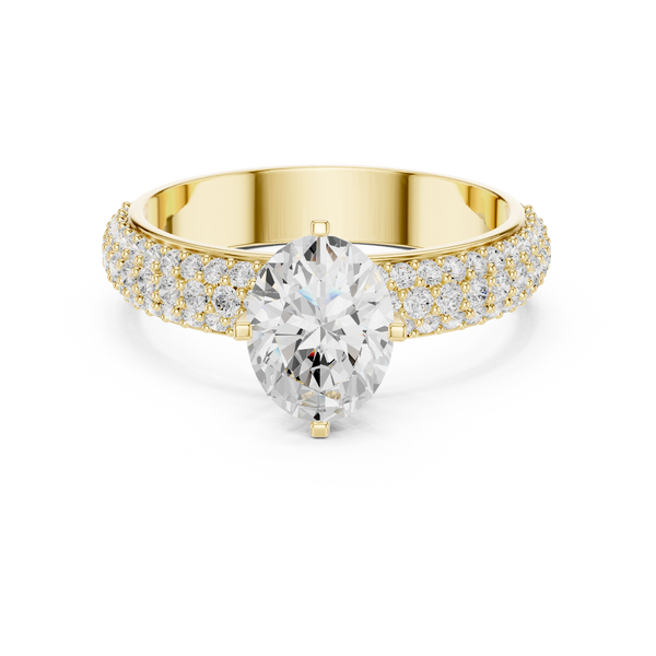 Exquisite 1 ct Oval & Round Diamond Lab Grown Diamond Ring