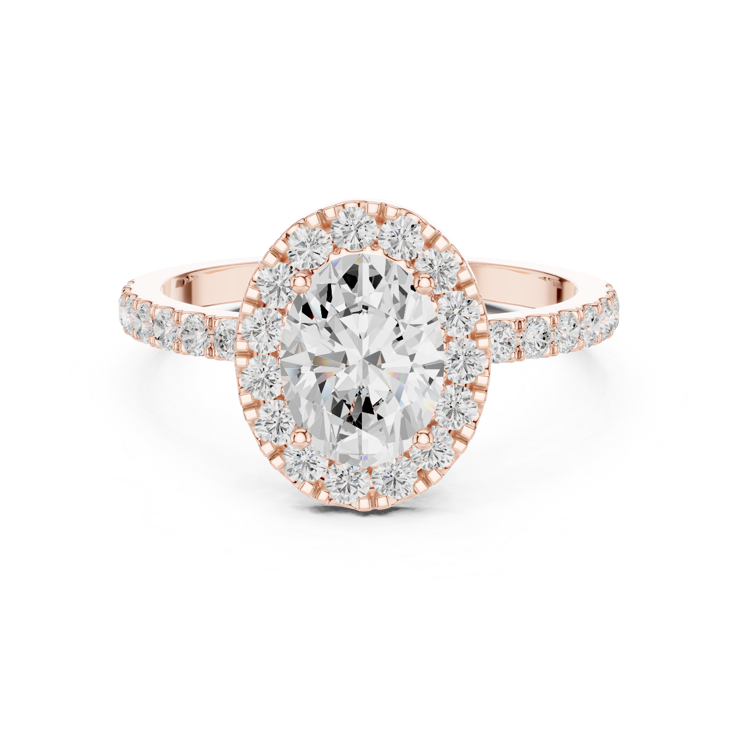 1 ct Oval Solitaire with Round Diamonds
