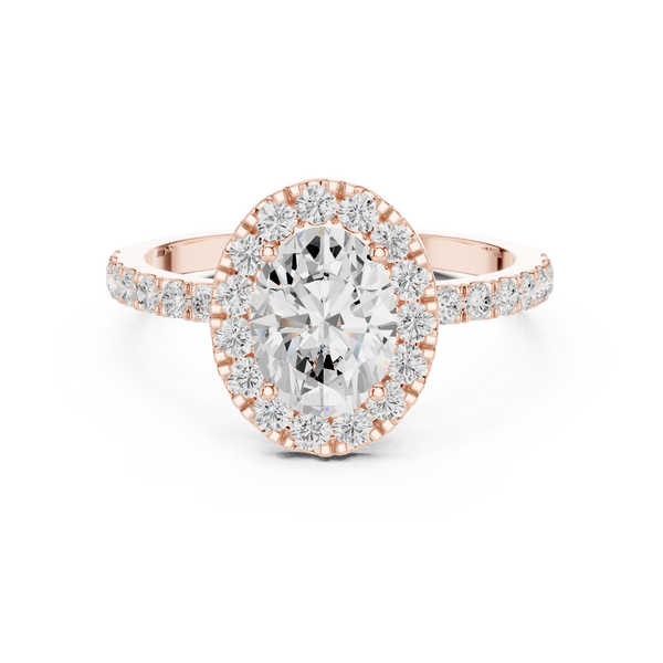 1 ct Oval Solitaire with Round Diamonds