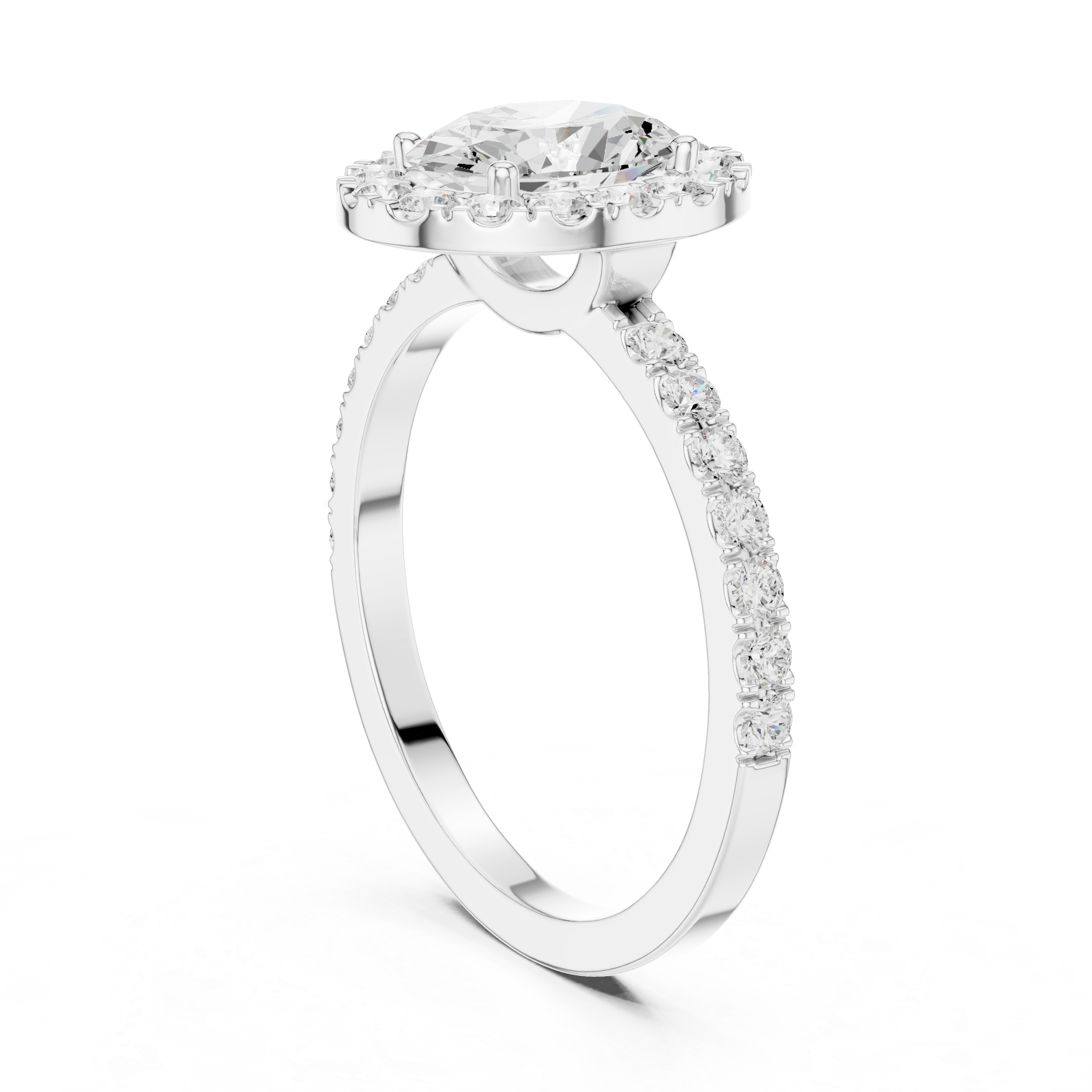 1 ct Oval Solitaire with Round Diamonds
