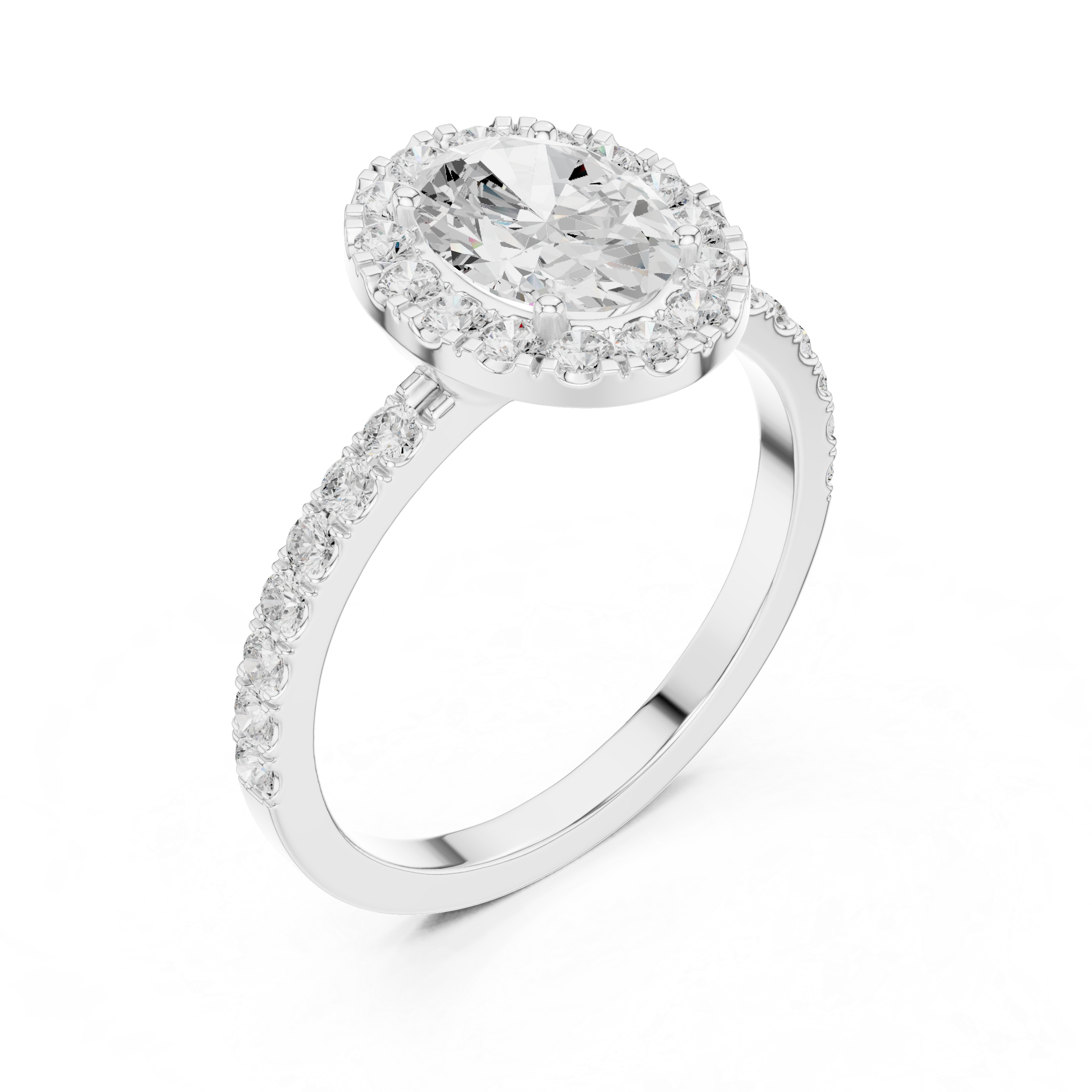 1 ct Oval Solitaire with Round Diamonds