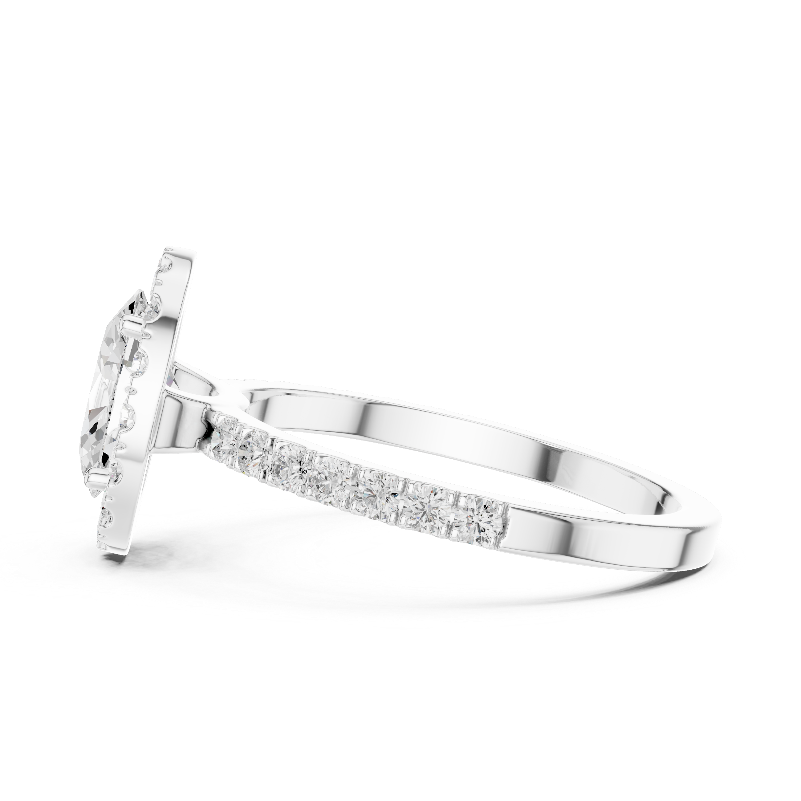 1 ct Oval Solitaire with Round Diamonds