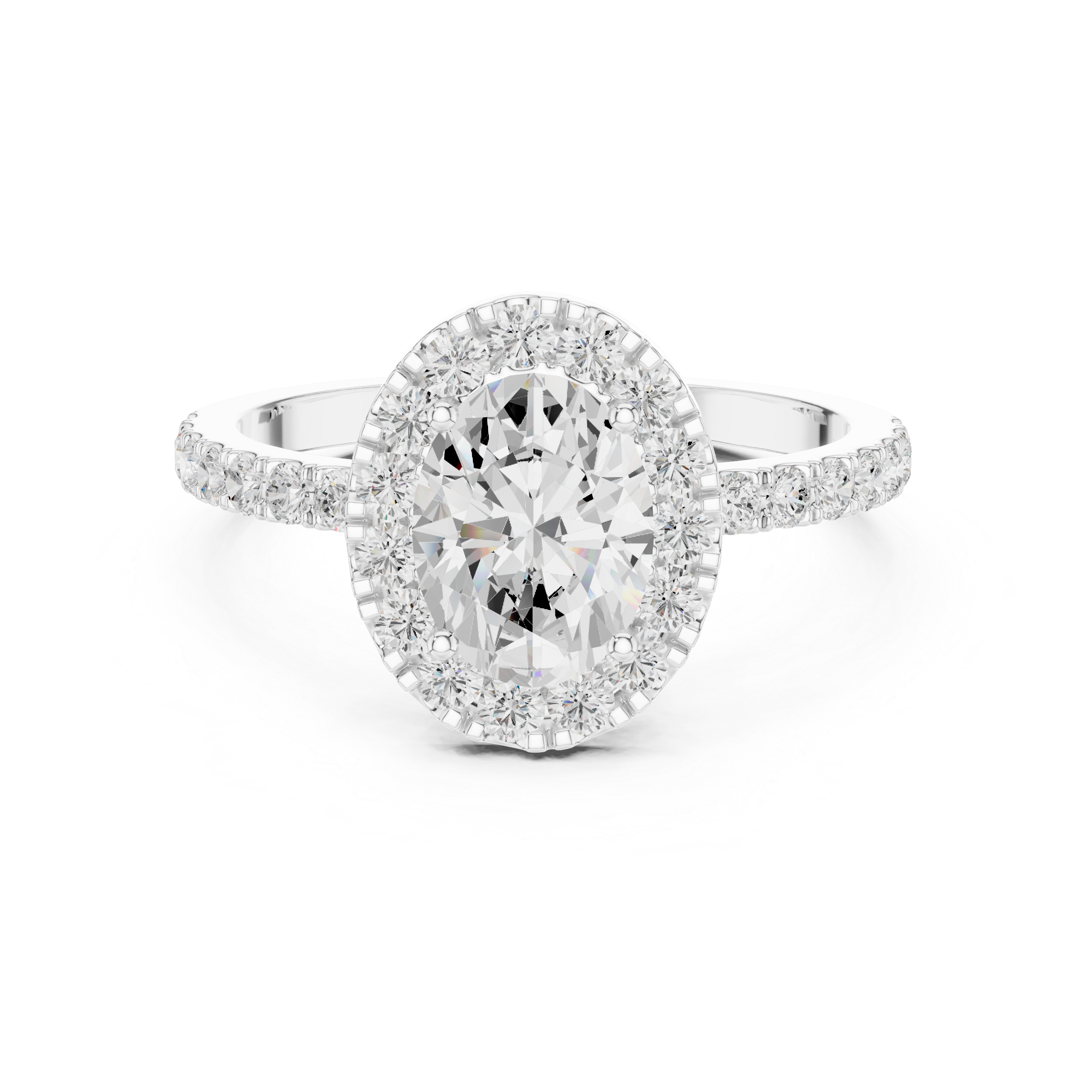 1 ct Oval Solitaire with Round Diamonds