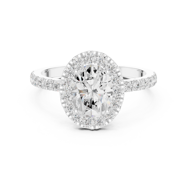 1 ct Oval Solitaire with Round Diamonds