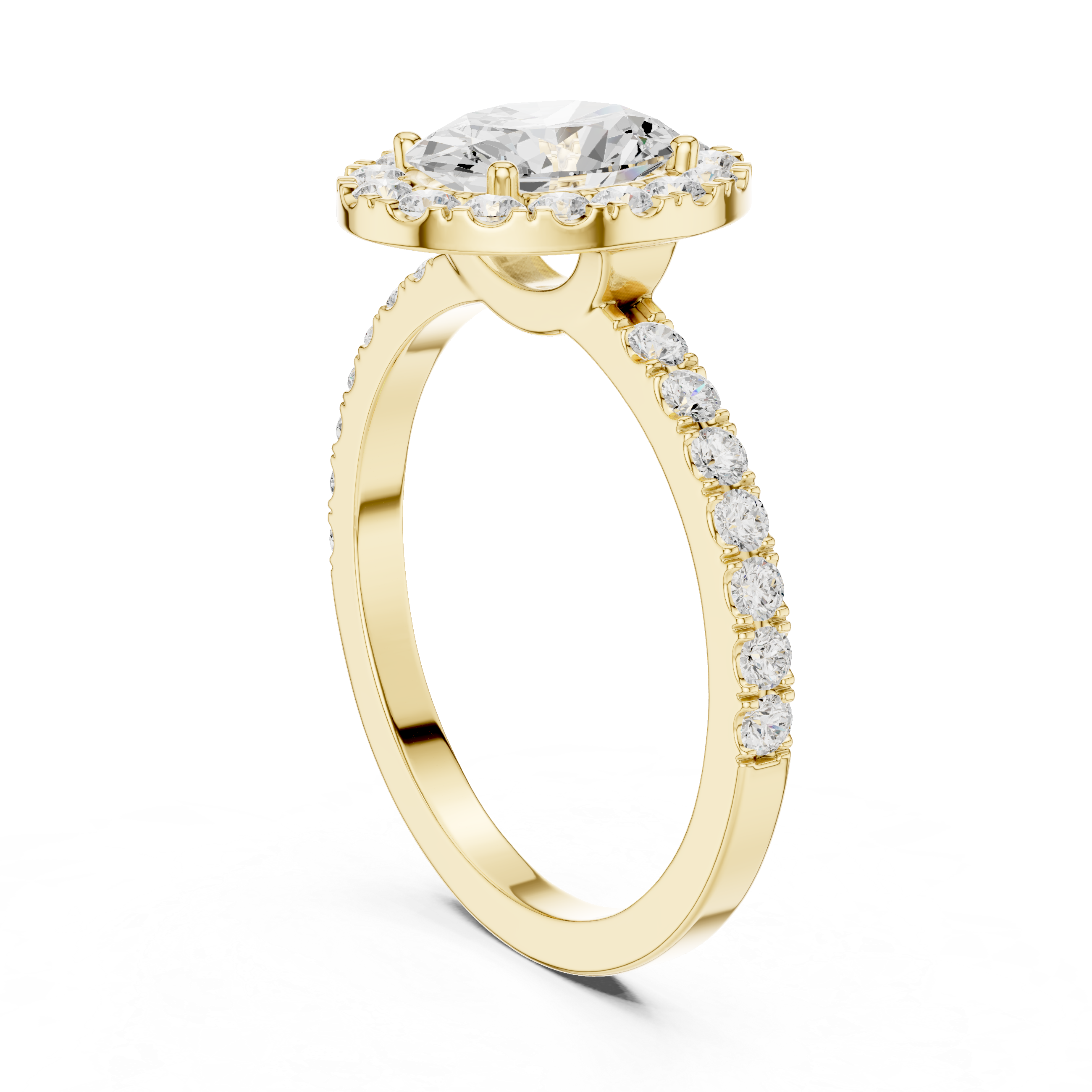 1 ct Oval Solitaire with Round Diamonds