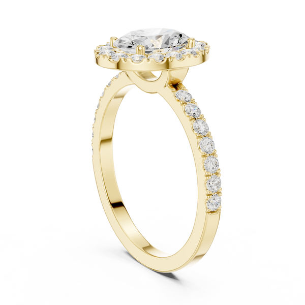 1 ct Oval Solitaire with Round Diamonds