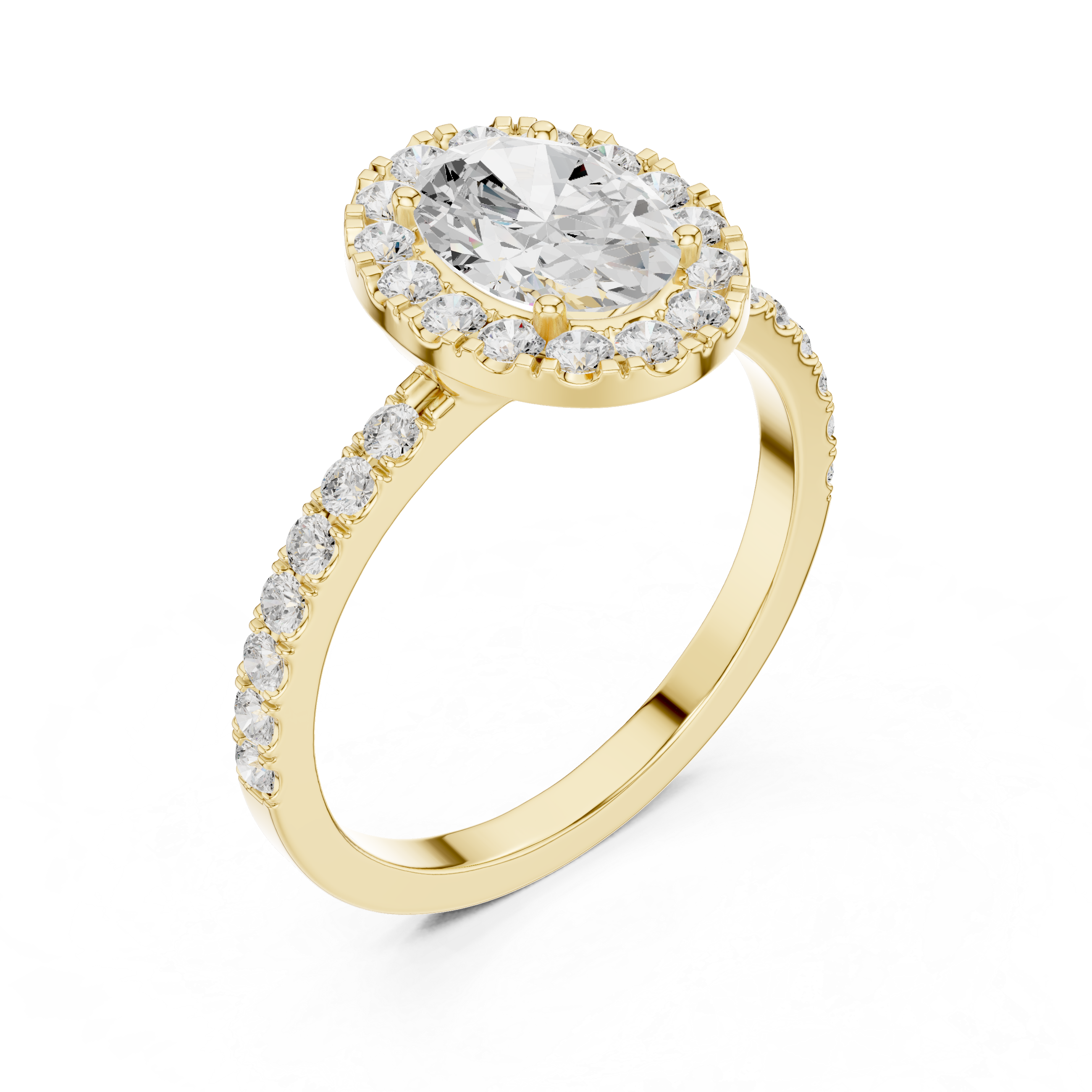 1 ct Oval Solitaire with Round Diamonds